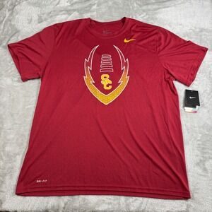 USC Trojans Shirt Mens XXL Red Nike Dri Fit Football Legend Icon Perormance